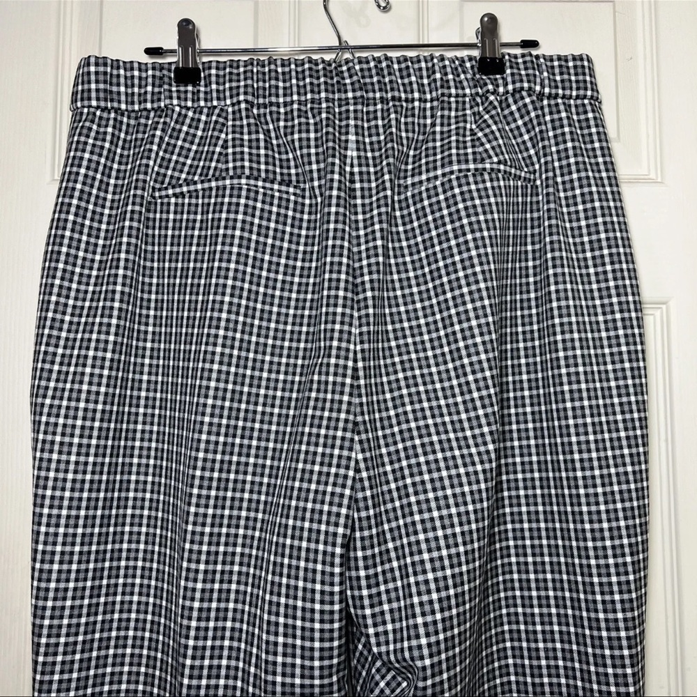 J. Crew Straight-leg Pant Plaid Elastic Waist in Black & White Size 16T Lined - Picture 6 of 14